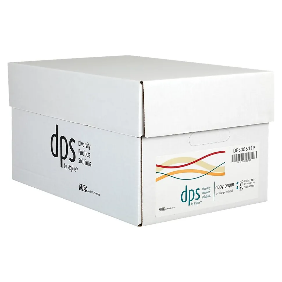 DPS by Staples 8.5" x 11" Copy Paper, 20 lbs., 92 Brightness, 500/Ream (DPS08511)