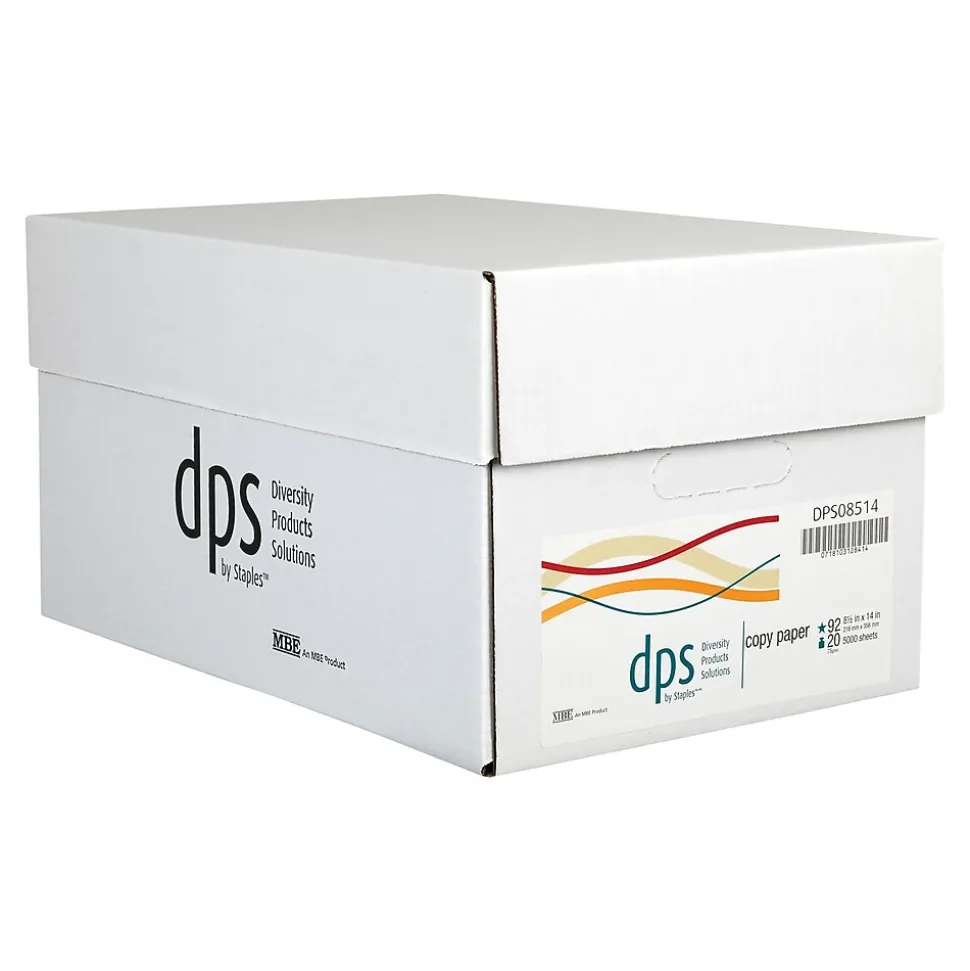 DPS by Staples 8.5" x 14" Copy Paper, 20 lbs., 92 Brightness, 500/Ream (DPS08514)