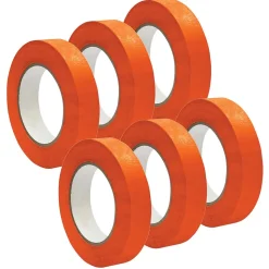 DSS Distributing 1" x 55 Yds, Premium Grade Masking Tape, Orange, 6 Rolls/Bundle (DSS46167-6)