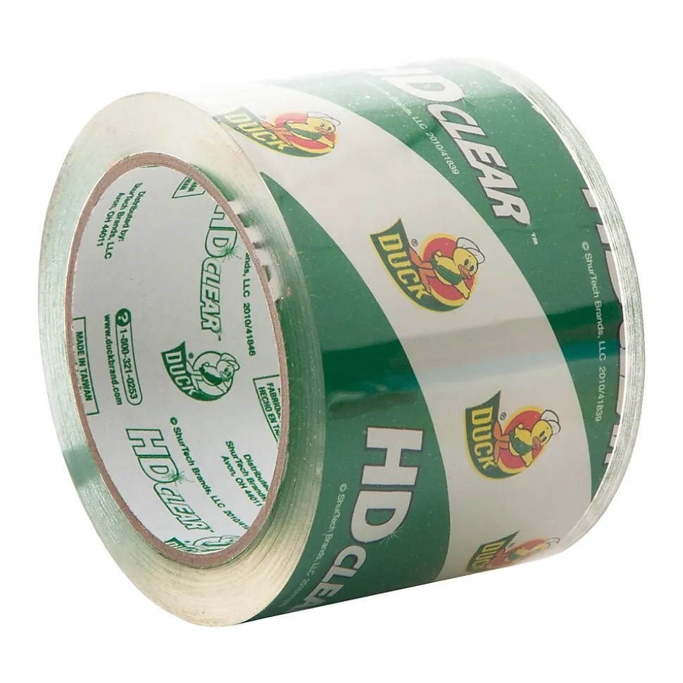 Duck HD Clear Heavy Duty Packing Tape, 3" x 54.6 yds., Clear, 6/Pack (307352/7496)