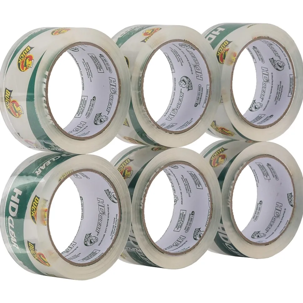 Duck HD Clear Heavy Duty Packing Tape, 1.88" x 54.6 yds., Clear, 6/Pack (441962/7295)