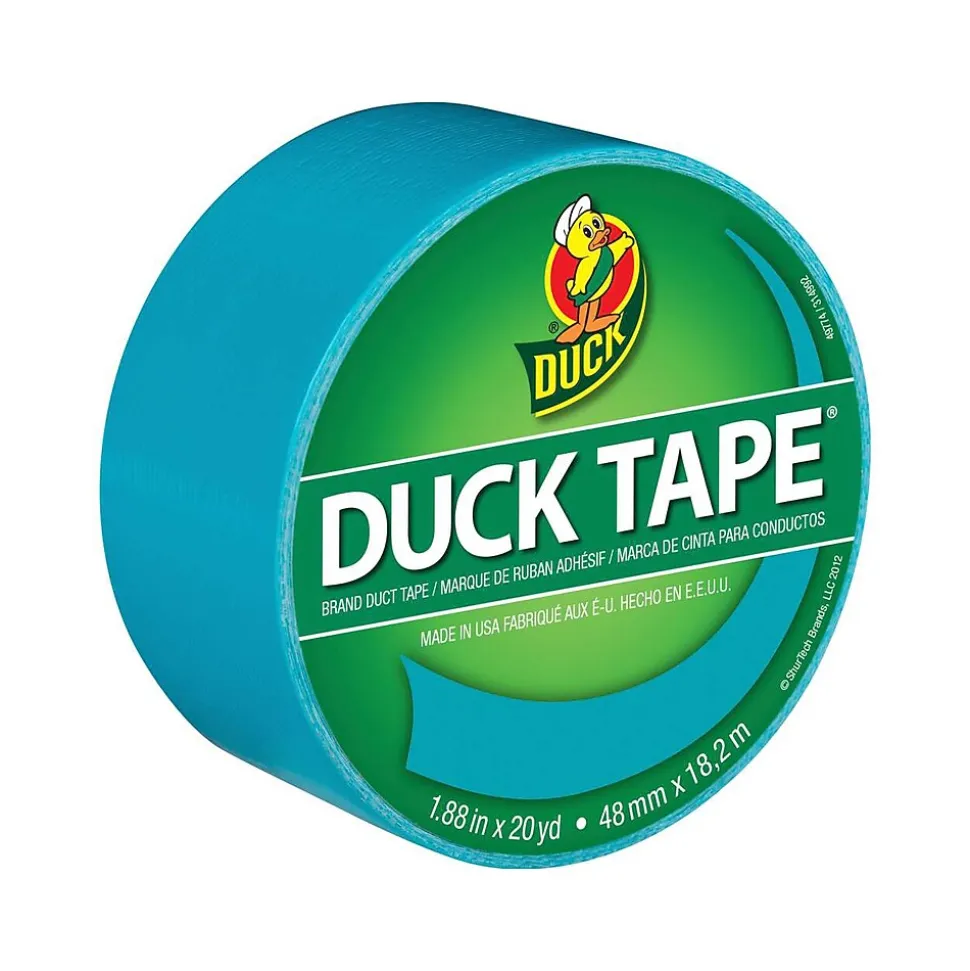 Duck Heavy Duty Duct Tapes, 1.88" x 20 Yds./1.88" x 15 Yds., Aqua/Dove Gray/Fluorescent Lilac, 3 Rolls/Pack (DUCKLAG-STP)