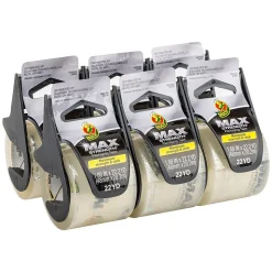 Duck Max Strength Packaging Tape with Dispenser, 1.88" x 22 yards, Clear, 6/Pack (284983)