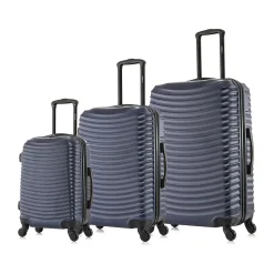 DUKAP Adly 3-Piece Hardside Spinner Luggage Set, Navy Blue (DKADLSML-BLU)