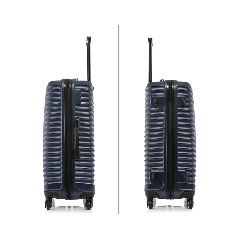 DUKAP Adly 3-Piece Hardside Spinner Luggage Set, Navy Blue (DKADLSML-BLU)