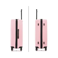 DUKAP Discovery 3-Piece Hardside Spinner Luggage Set, Pink (DKDISSML-PNK)