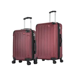 DUKAP Intely 2-Piece Hardside Spinner Luggage Set, TSA Checkpoint Friendly, Wine (DKINT0SM-WIN)