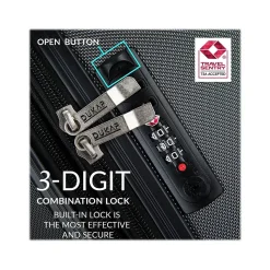 DUKAP Intely 2-Piece Hardside Spinner Luggage Set, TSA Checkpoint Friendly, Wine (DKINT0SM-WIN)