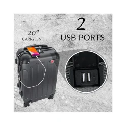 DUKAP Intely 2-Piece Hardside Spinner Luggage Set, TSA Checkpoint Friendly, Wine (DKINT0SM-WIN)
