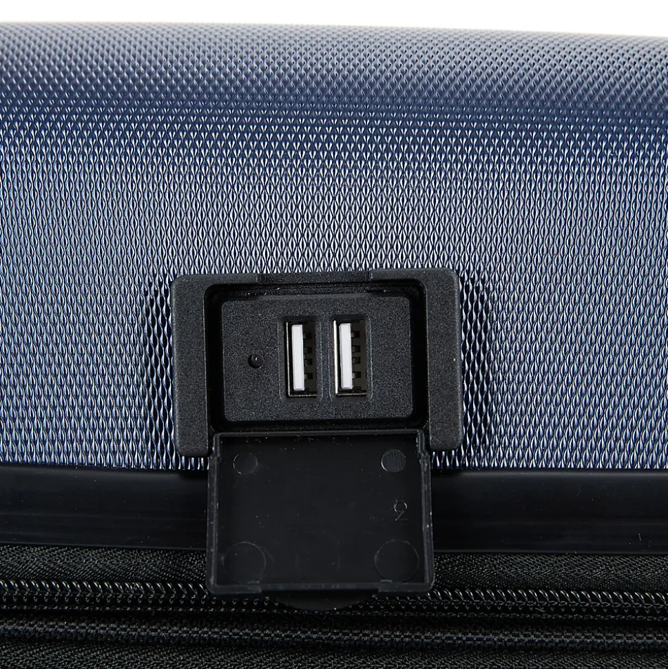 DUKAP Intely 2-Piece Hardside Spinner Luggage Set, TSA Checkpoint Friendly, Blue (DKINT0SM-BLU)