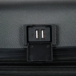 DUKAP Intely 2-Piece Hardside Spinner Luggage Set, TSA Checkpoint Friendly, Black (DKINT0SM-BLK)