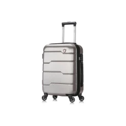 DUKAP Rodez 20" Hardside Carry-On Suitcase, 4-Wheeled Spinner, TSA Checkpoint Friendly, Silver (DKROD00S-COA)