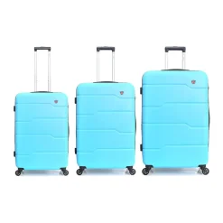 DUKAP Rodez 3-Piece Hardside Spinner Luggage Set, TSA Checkpoint Friendly, Light Blue (DKRODSML-LBL)