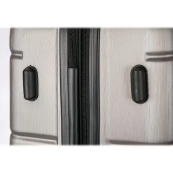 DUKAP Rodez 3-Piece Hardside Spinner Luggage Set, TSA Checkpoint Friendly, Silver (DKRODSML-COA)