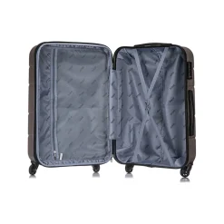 DUKAP Rodez 3-Piece Hardside Spinner Luggage Set, TSA Checkpoint Friendly, Silver (DKRODSML-COA)