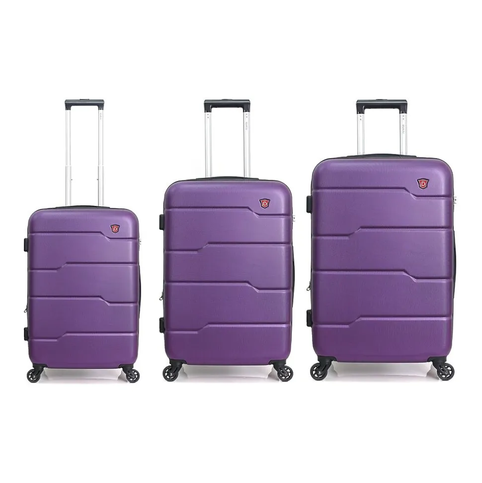 DUKAP Rodez 3-Piece Hardside Spinner Luggage Set, TSA Checkpoint Friendly, Purple (DKRODSML-PUR)