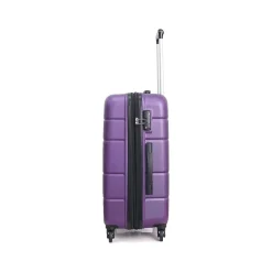 DUKAP Rodez 3-Piece Hardside Spinner Luggage Set, TSA Checkpoint Friendly, Purple (DKRODSML-PUR)