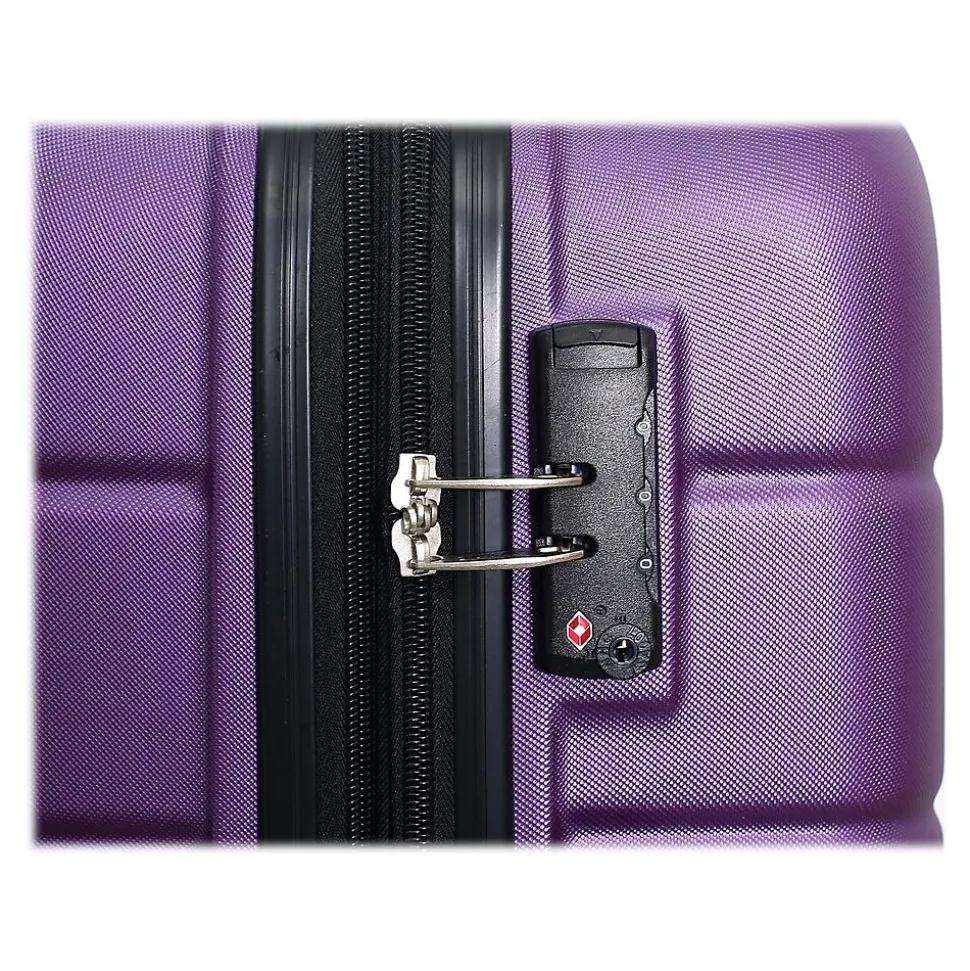 DUKAP Rodez 3-Piece Hardside Spinner Luggage Set, TSA Checkpoint Friendly, Purple (DKRODSML-PUR)