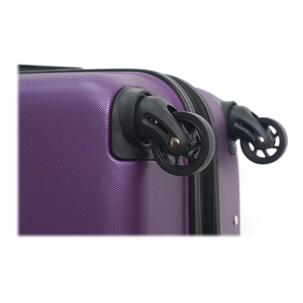 DUKAP Rodez 3-Piece Hardside Spinner Luggage Set, TSA Checkpoint Friendly, Purple (DKRODSML-PUR)