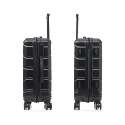 DUKAP Sense 3-Piece Hardside Spinner Luggage Set, Black (DKSENSML-BLK)