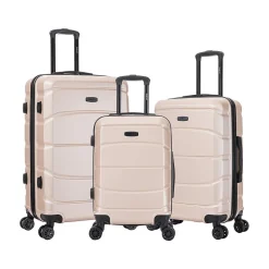 DUKAP Sense 3-Piece Hardside Spinner Luggage Set, Champagne (DKSENSML-CHA)