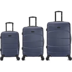 DUKAP Sense 3-Piece Hardside Spinner Luggage Set, Blue (DKSENSML-BLU)