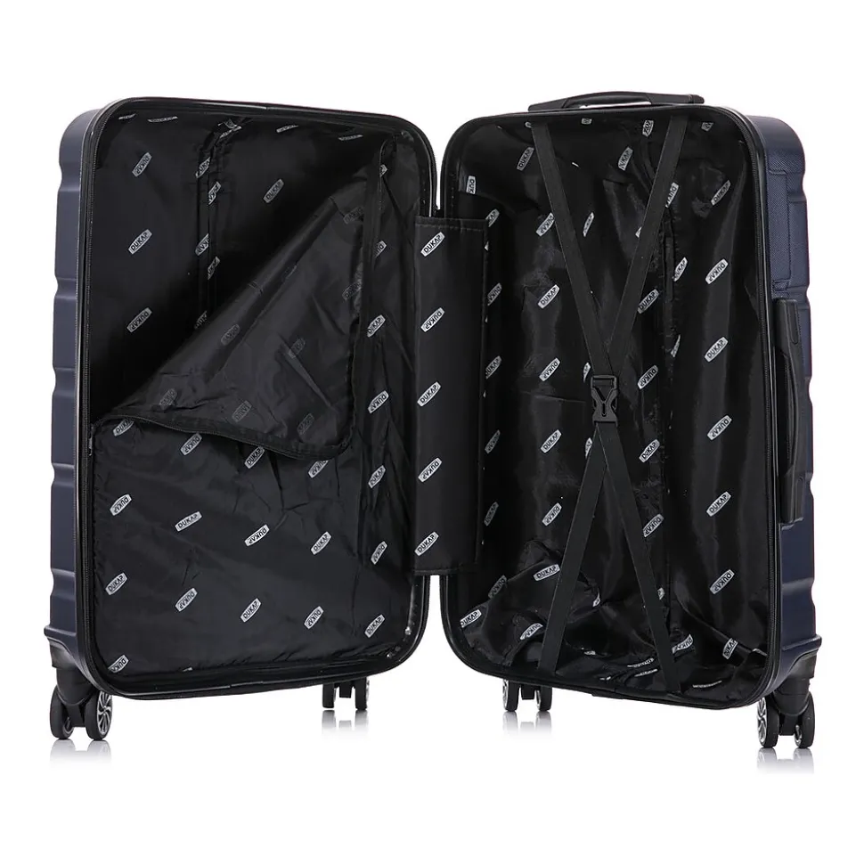 DUKAP Sense 3-Piece Hardside Spinner Luggage Set, Blue (DKSENSML-BLU)