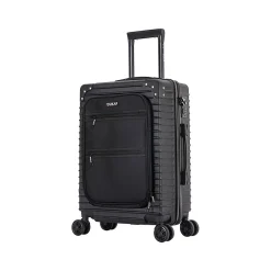 DUKAP Tour 20" Hardside Carry-On Suitcase, 4-Wheeled Spinner, TSA Checkpoint Friendly, Black (DKTOU00S-BLK)