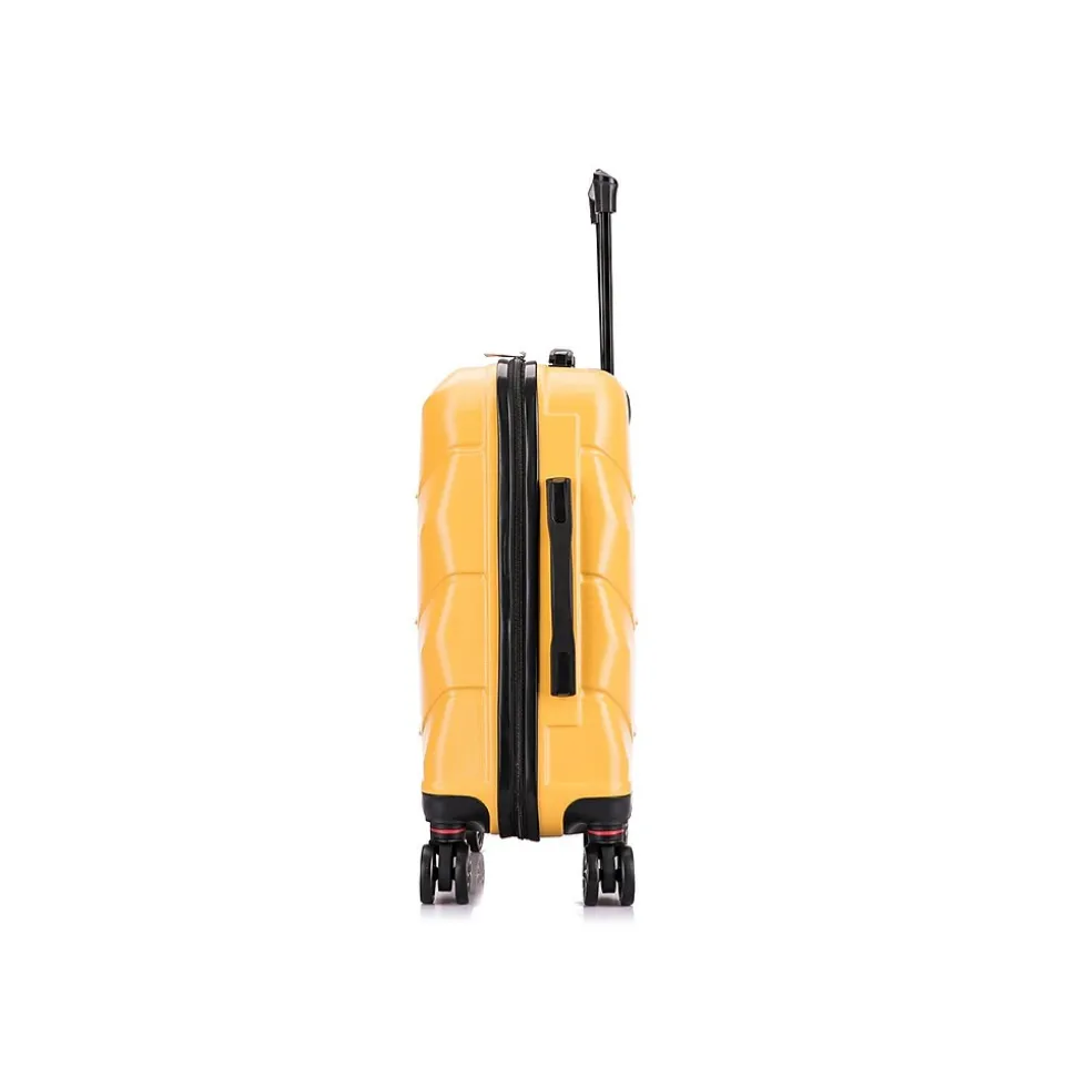 DUKAP Zonix 20" Hardside Carry-On Suitcase, 4-Wheeled Spinner, Mustard (DKZON00S-MUS)