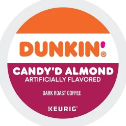 Dunkin' Candy'd Almond Coffee Keurig K-Cup Pods, Dark Roast, 22/Carton (5000375651)