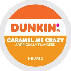 Dunkin' Caramel Me Crazy Coffee, Keurig K-Cup Pod, Medium Roast, 88/Carton (5000364900CT)