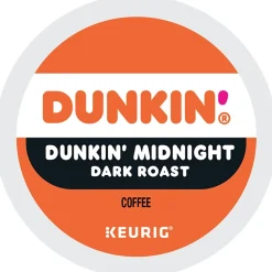 Dunkin' Midnight Coffee Keurig® K-Cup® Pods, Dark Roast, 88/Carton (400849)