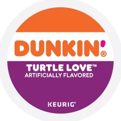 Dunkin' Turtle Love Coffee, Keurig K-Cup Pod, Dark Roast, 22/Box, 4 Boxes/Carton (5000367615CT)