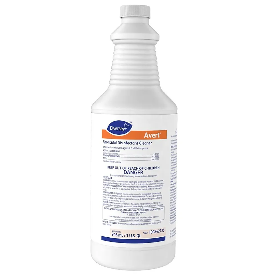Dymon Avert Cleaner Disinfectant, Chlorine, 32 oz., 12/Carton (100842725)