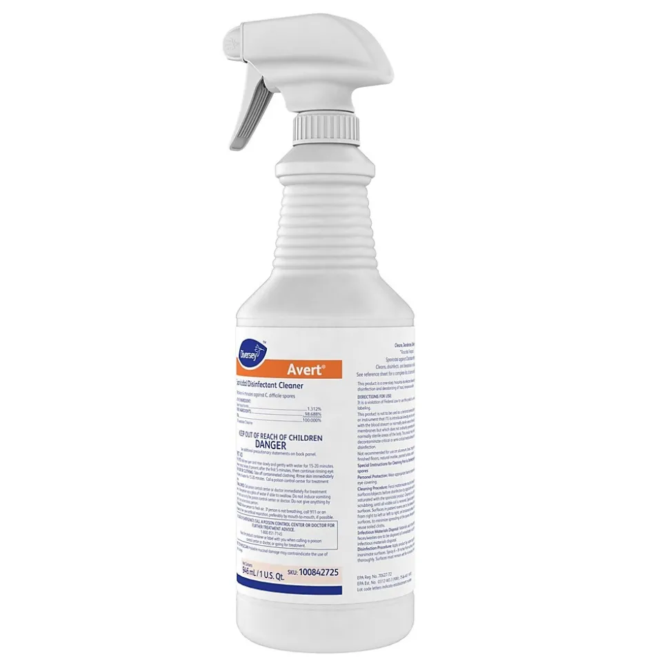Dymon Avert Cleaner Disinfectant, Chlorine, 32 oz., 12/Carton (100842725)