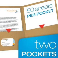 Earthwise by Oxford 2-Pocket Presentation Folders, Assorted Colors, 25/Box (OXF 78513)