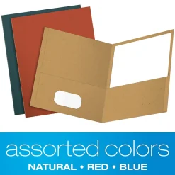 Earthwise by Oxford 2-Pocket Presentation Folders, Assorted Colors, 25/Box (OXF 78513)