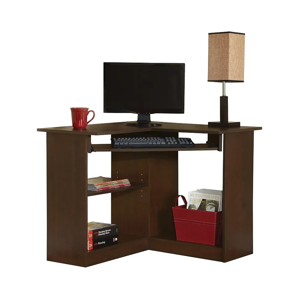 Easy 2 Go 36" W L-Shaped Computer Desk, Resort Cherry (951572-CC)