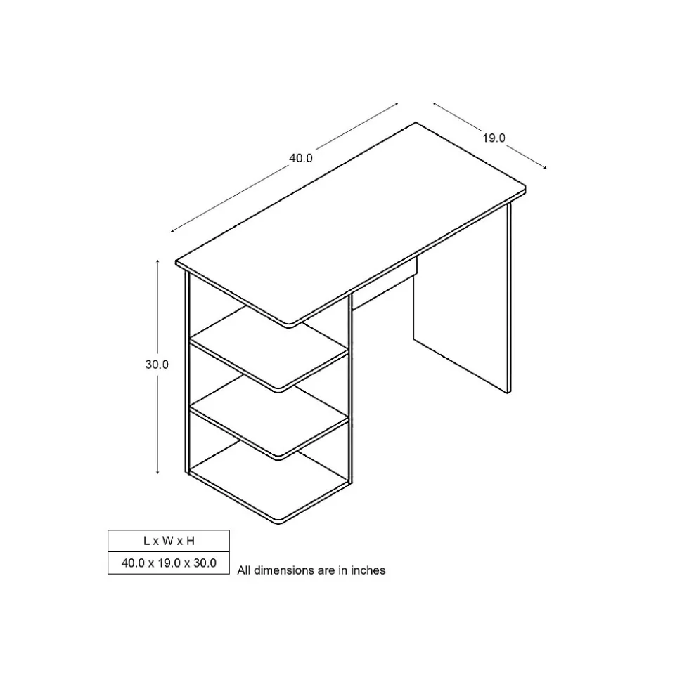 Easy 2 Go Student 40" W Computer Desk, Dark Wood (WE-OF-0146-CC)