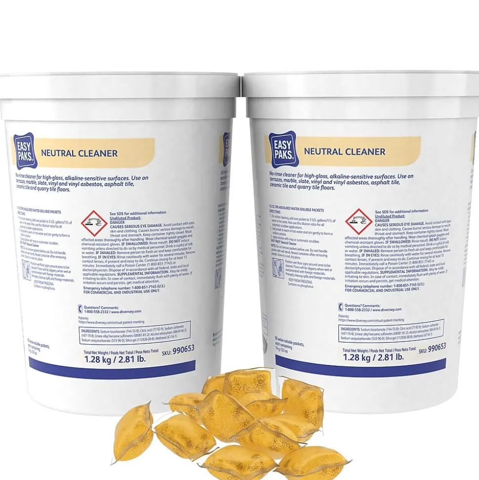 Easy Paks Neutral Cleaner, .5oz Pine Forest Packets, 90/Tub, 2 Tubs/Carton (990653)