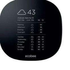 ecobee 3 Lite 2.0 WiFi Smart Thermostat, White/Black/Silver (EB-STATE3LT-02)