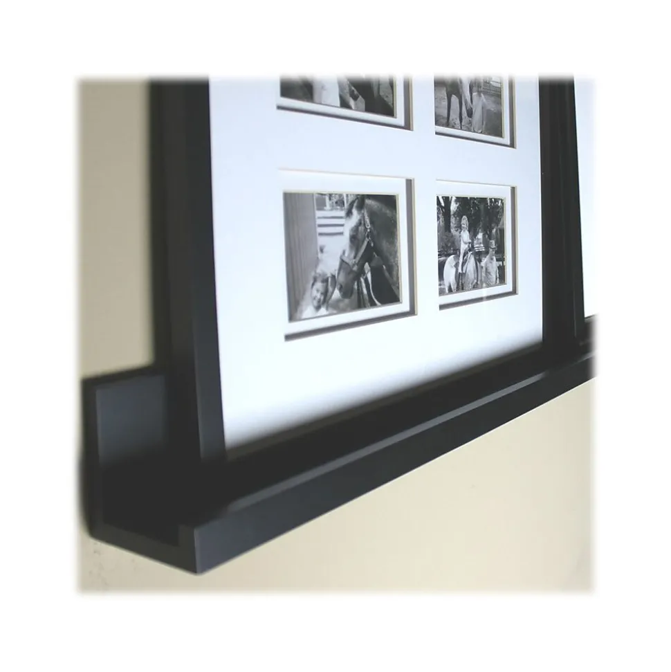 Eden Grove MDF Mounted Picture Ledge Shelf, 35.4", Black (9084680)