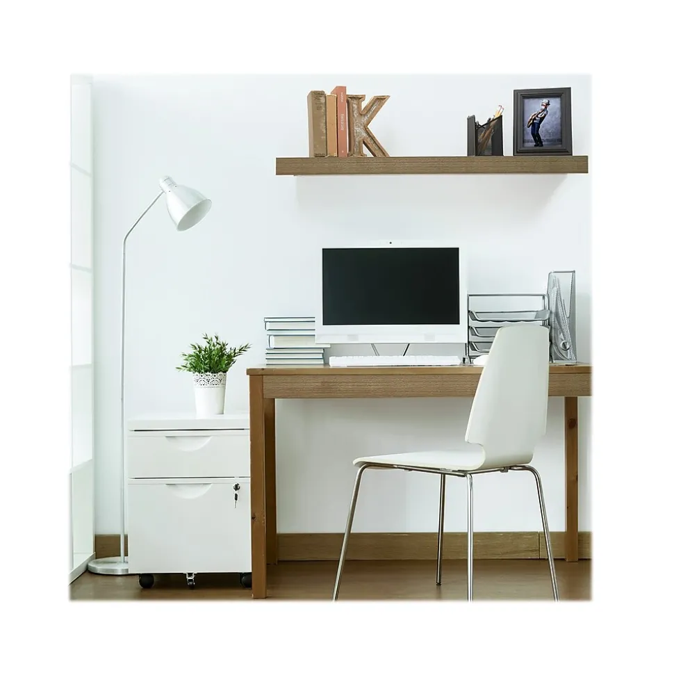 Eden Grove Mixed Materials Mounted Wall Shelf, 48", Gray Oak (9602042E)