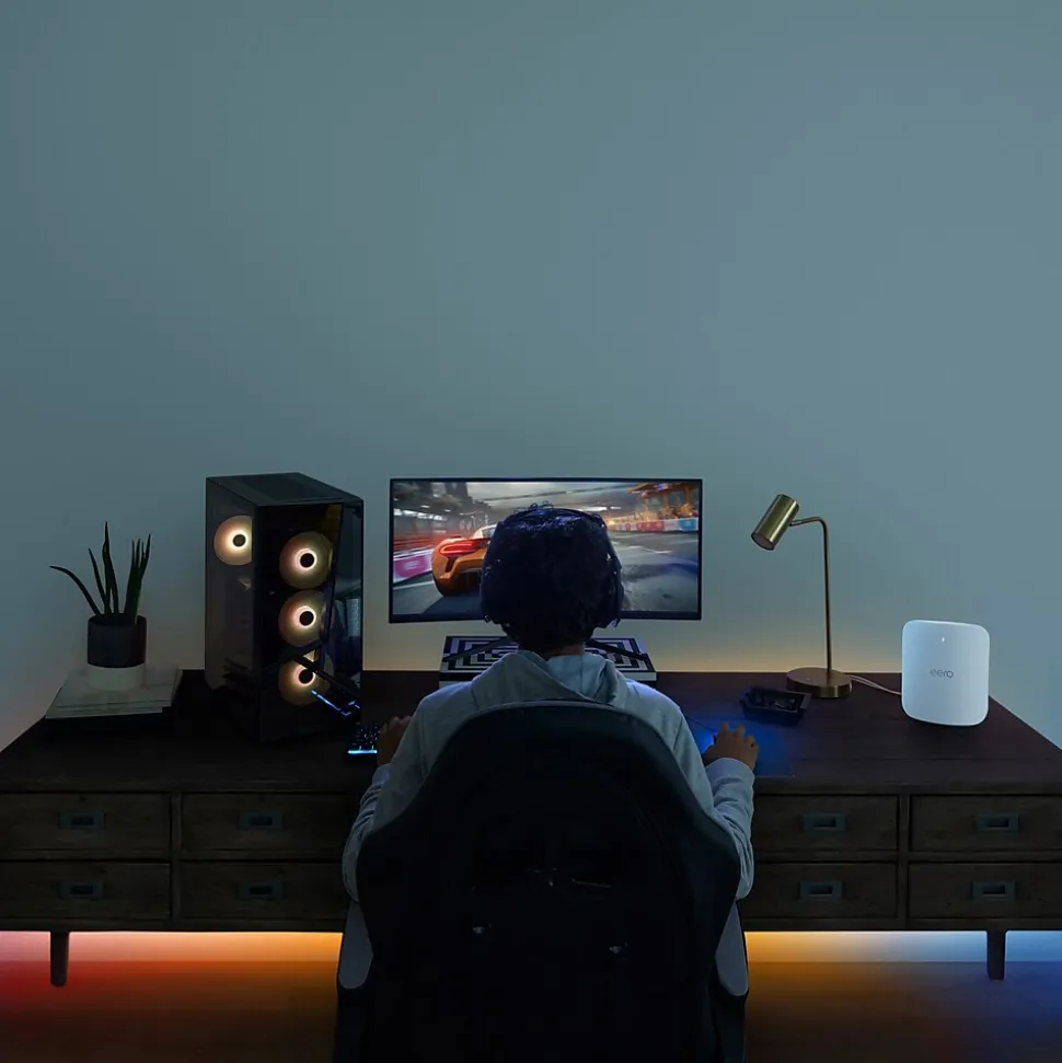 Eero AX4300 Tri Band MU-MIMO WiFi 7 Gaming Router, White (B09HJJN7MS)