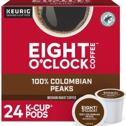 Eight O'Clock Colombian Coffee Keurig® K-Cup® Pods, Medium Roast, 24/Box (6407)