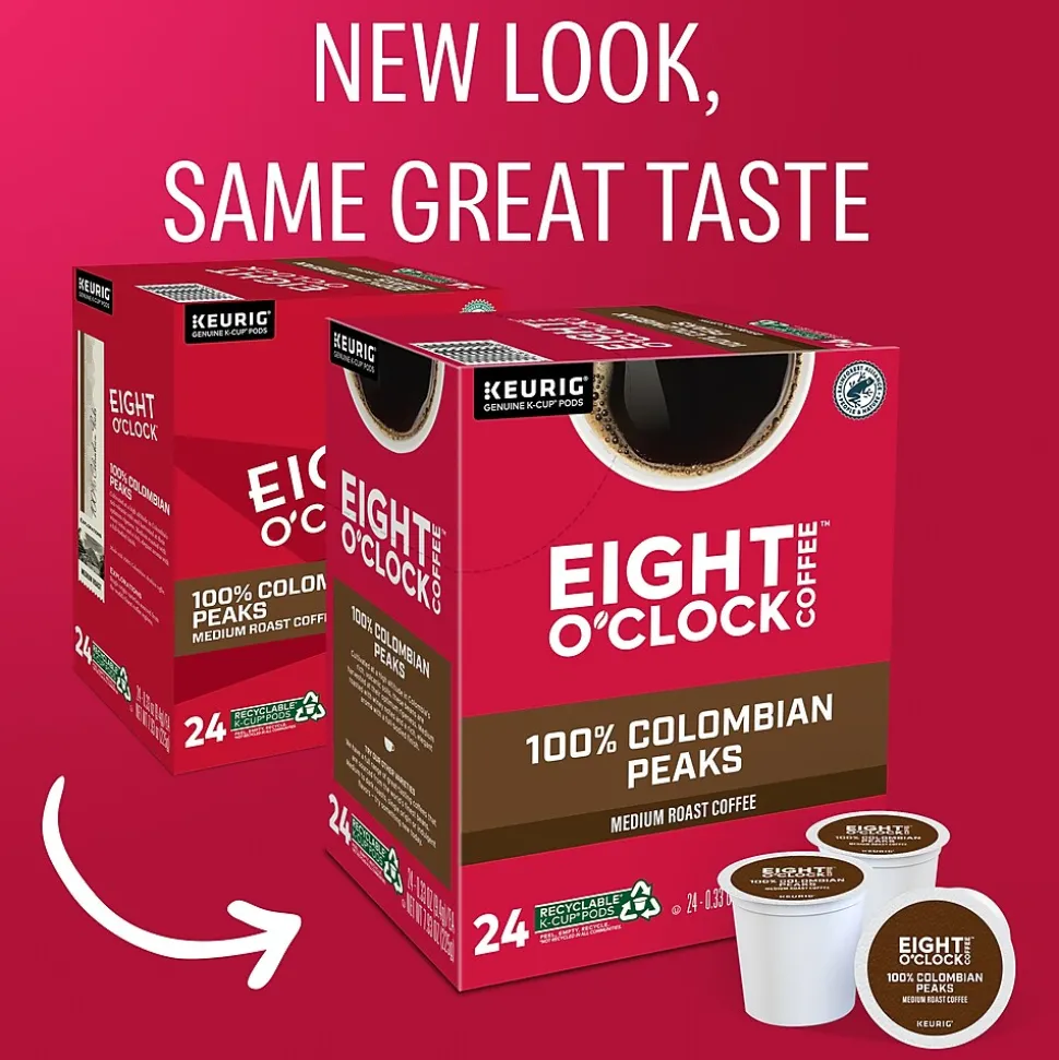 Eight O'Clock Colombian Coffee Keurig® K-Cup® Pods, Medium Roast, 24/Box (6407)