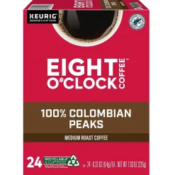 Eight O'Clock Colombian Coffee Keurig® K-Cup® Pods, Medium Roast, 24/Box (6407)