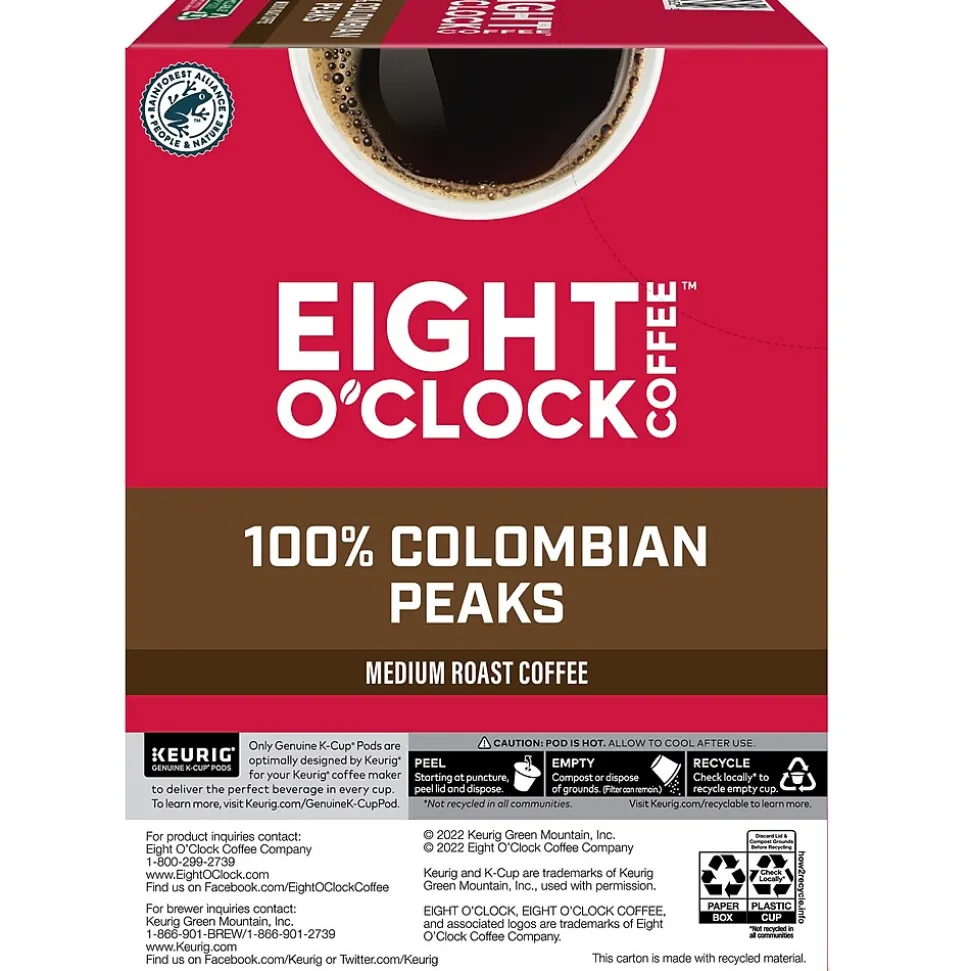 Eight O'Clock Colombian Coffee Keurig® K-Cup® Pods, Medium Roast, 24/Box (6407)