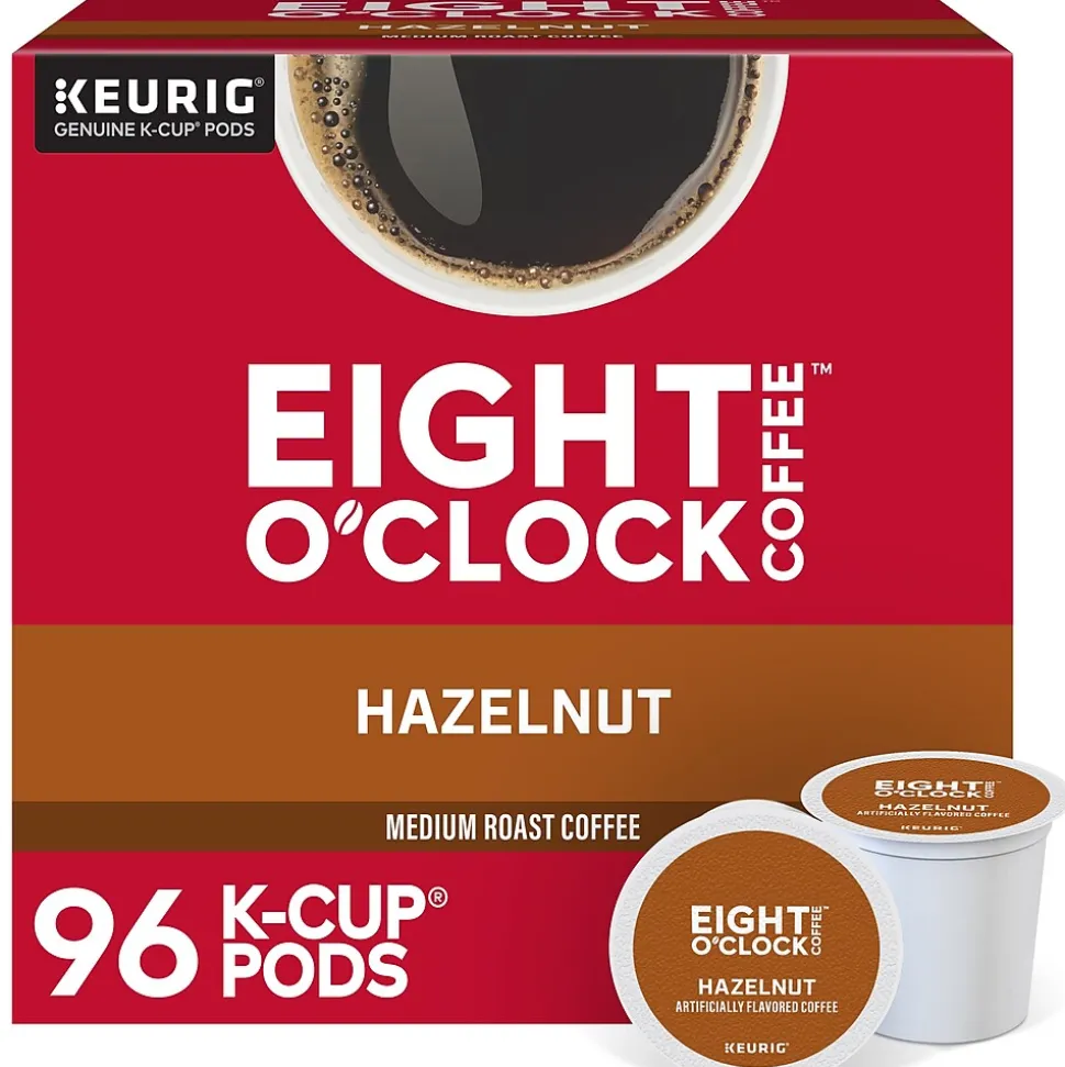 Eight O'Clock Hazelnut Coffee Keurig® K-Cup® Pods, Medium Roast, 96/Carton (64060)