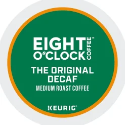 Eight O'Clock The Original Decaf Coffee, Keurig K-Cup Pod, Medium Roast, 96/Carton (6425CT)